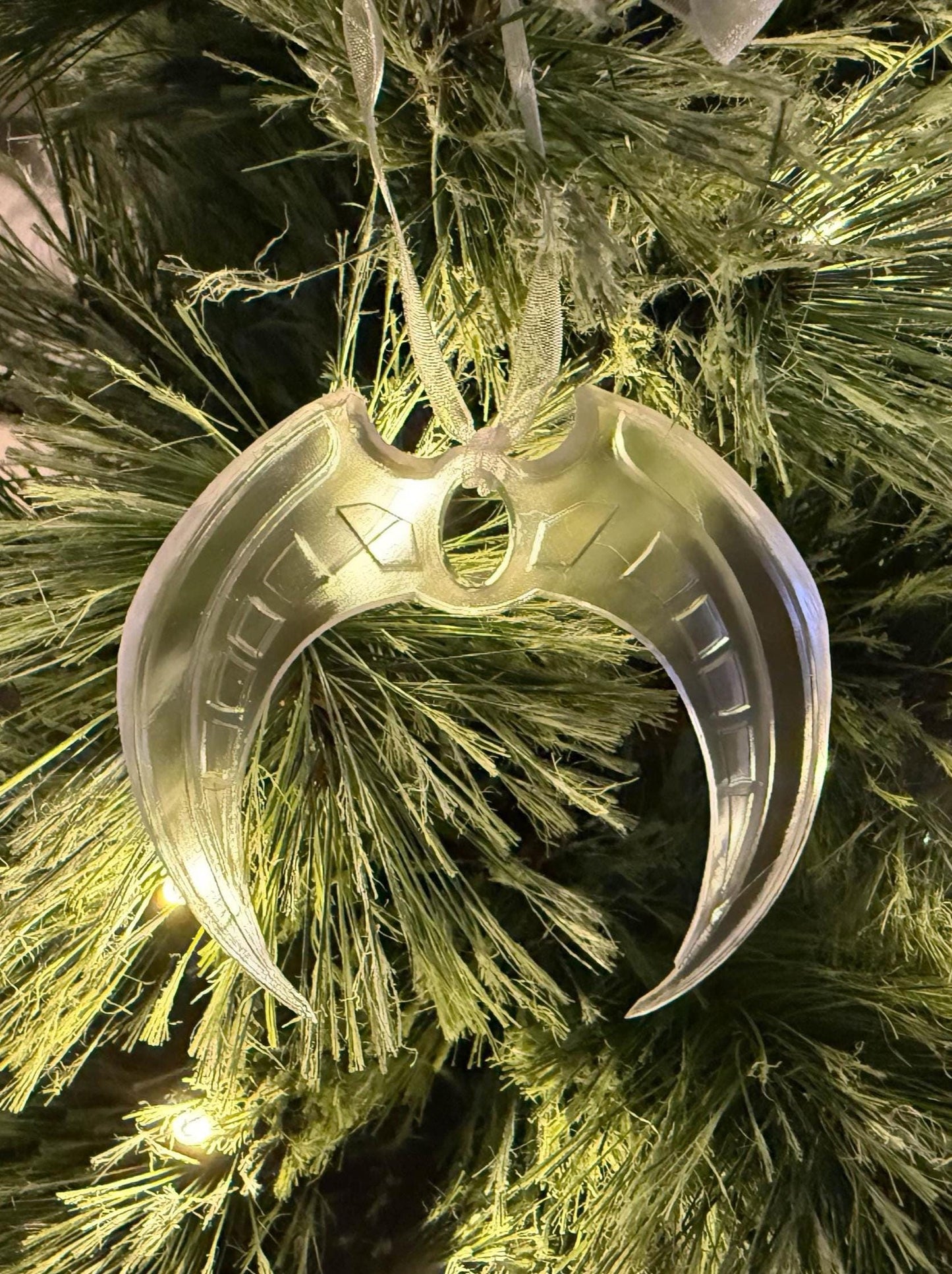 Moonknight Crescent Ornament - Clear 3D resin printed - Marvel